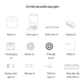 Robot hút bụi Xiaomi Mijia 1s – Tự động giặt, sấy, đổ rác