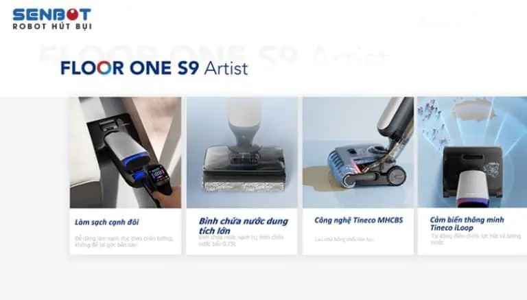  Tineco floor one s9 có thể lau nhà rất rộng