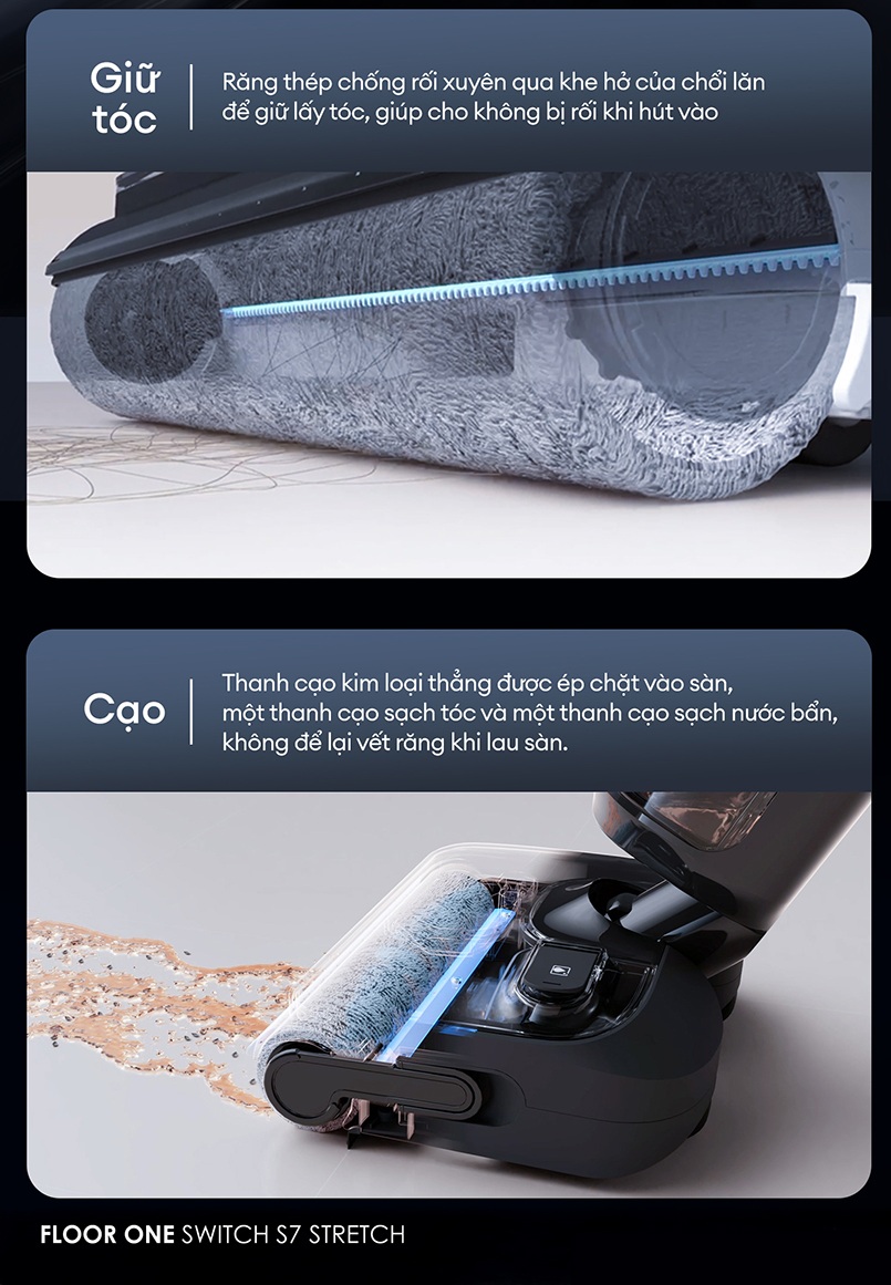 Chổi lăn DualBlock Anti-Tangle Tineco Switch S7 Stretch