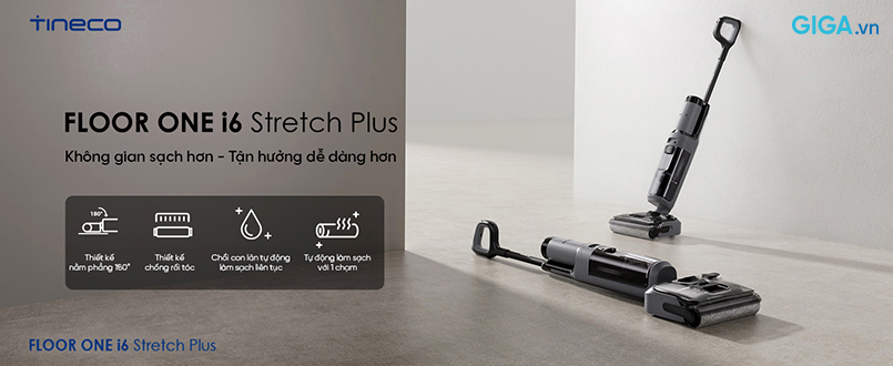 máy lau sàn hút bụi Tineco Floor One i6 Stretch Plus màu đen xám