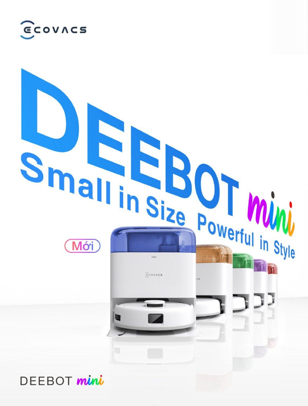Robot Ecovacs Deebot Mini siêu nhỏ 28.6cm, trạm OMNI mini 38.5cm chính hãng
