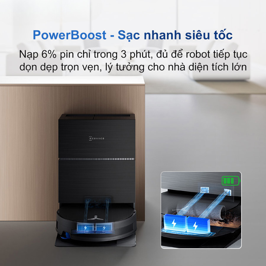 ecovacs deebot x11 pro omni pin 6400mah sac nhanh powerboost