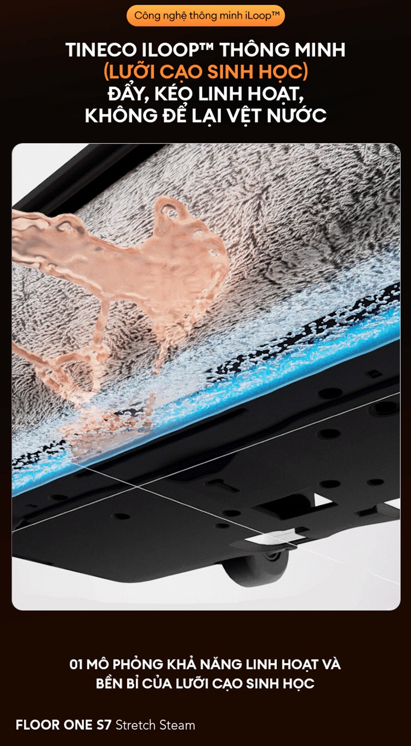 Tineco S7 Stretch Steam pin 80 phút bình nước 0.88L