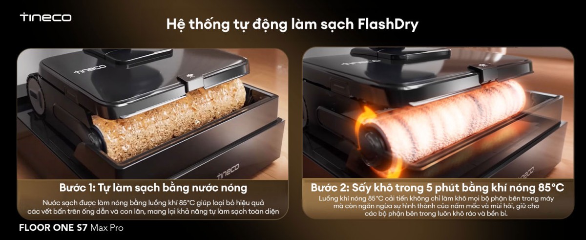 hệ thống tự làm sạch FlashDry Tineco S7 Max Pro