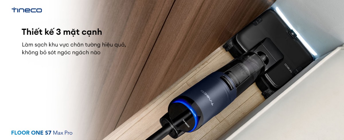 đầu hút ba mặt cạnh sát tường Tineco S7 Max Pro