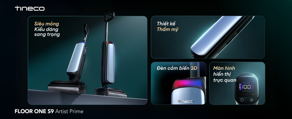 Máy hút bụi lau sàn Tineco S9 Artist Prime màu xanh cực quang