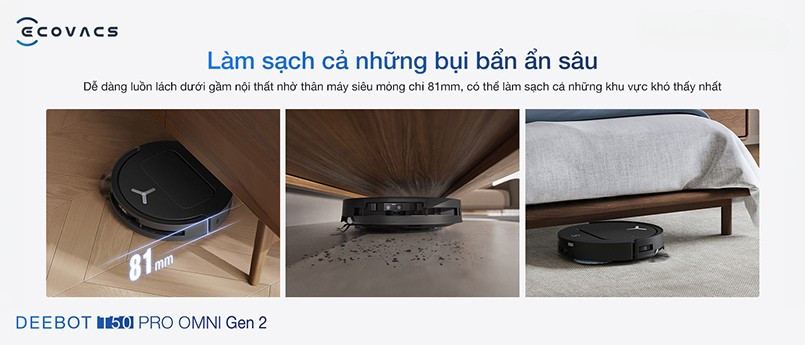 Lực hút 21000Pa Ecovacs T50 Pro Omni Gen 2