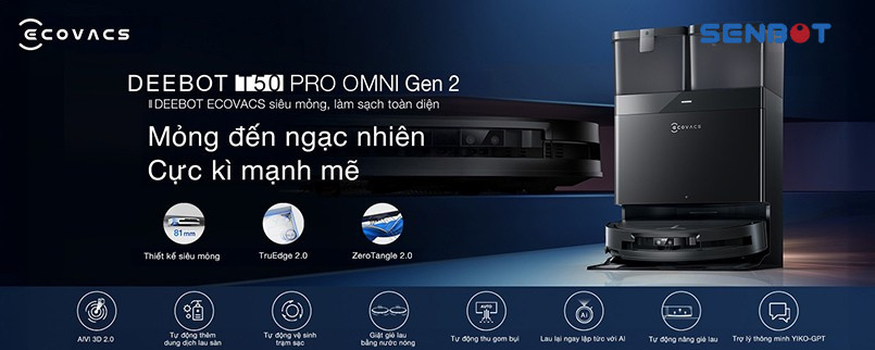 Ecovacs T50 Pro Omni Gen 2 robot hút bụi lau nhà