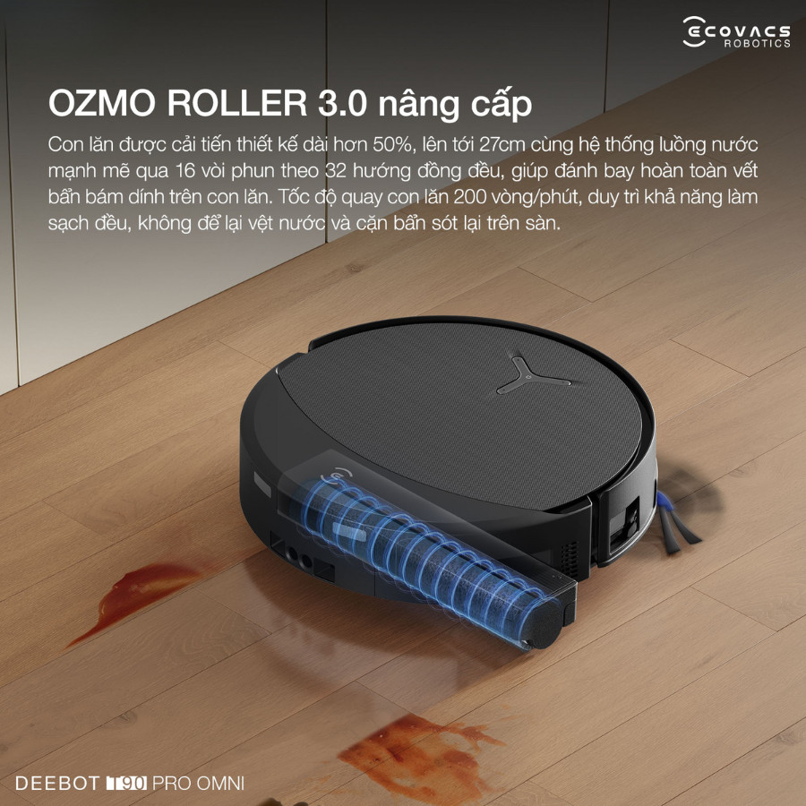 Con lăn OZMO ROLLER 3.0 của Ecovacs Deebot T90 Pro Omni