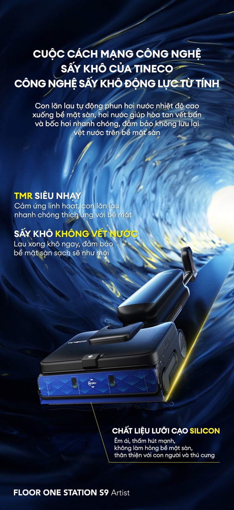 luoi gat streakfree tineco s9 artist san kho ngay sau lau