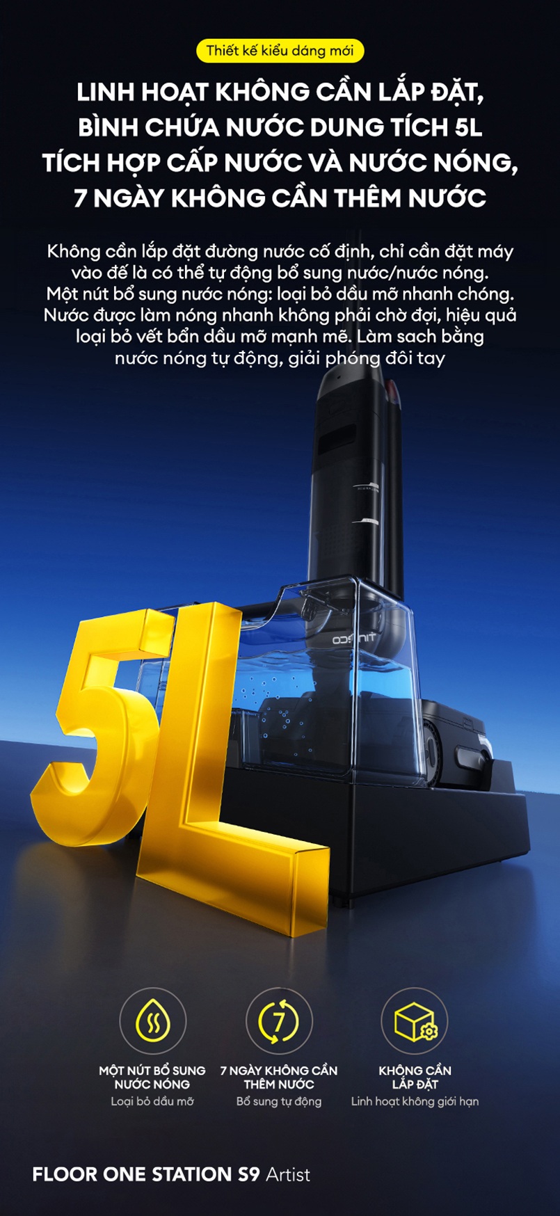 tineco s9 artist de sac binh nuoc 5l tu bo sung nuoc nong