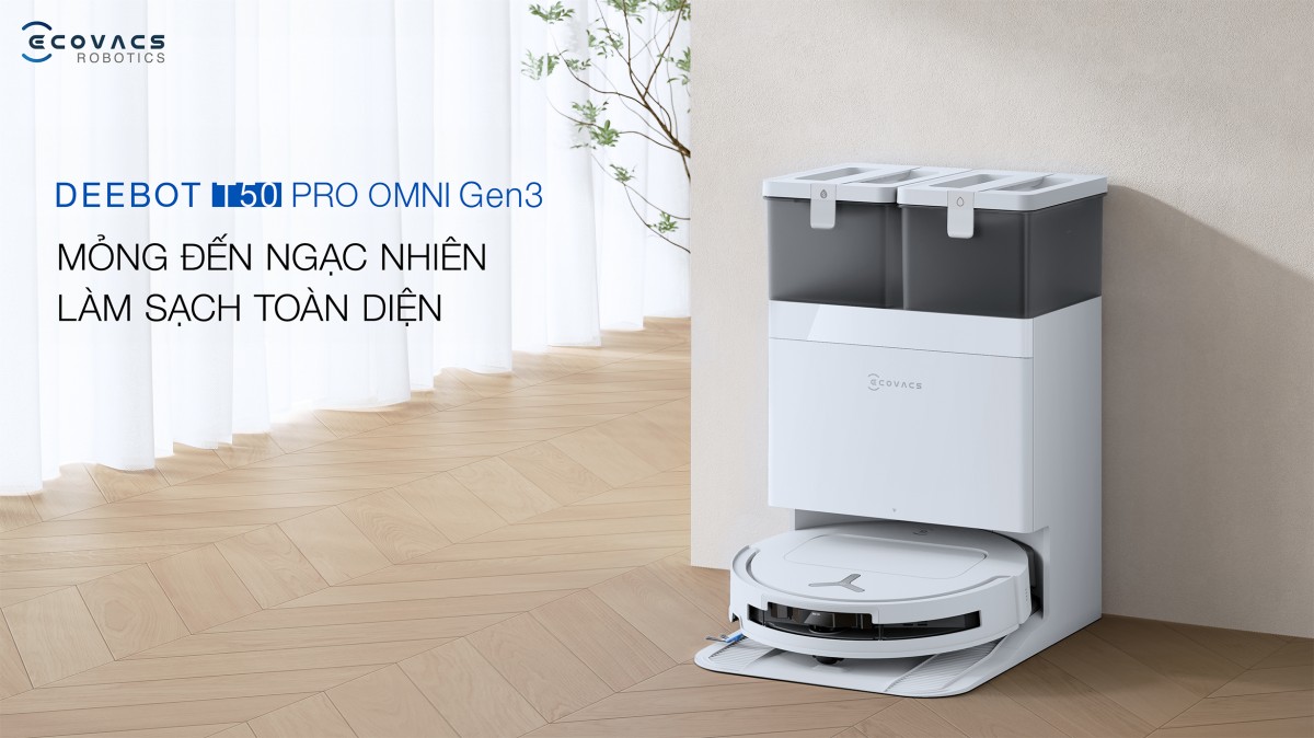 Robot hút bụi lau nhà Ecovacs DEEBOT T50 Pro Omni Gen3
