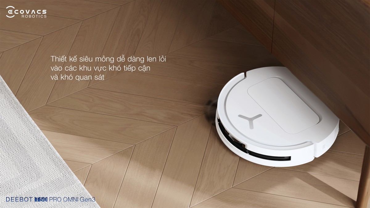 TruEdge 2.0 làm sạch sát tường 1mm Ecovacs T50 Pro Omni Gen3