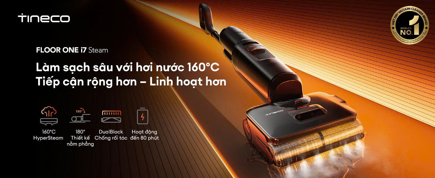 Máy hút bụi lau sàn Tineco FLOOR ONE i7 Steam chính hãng tại Senbot