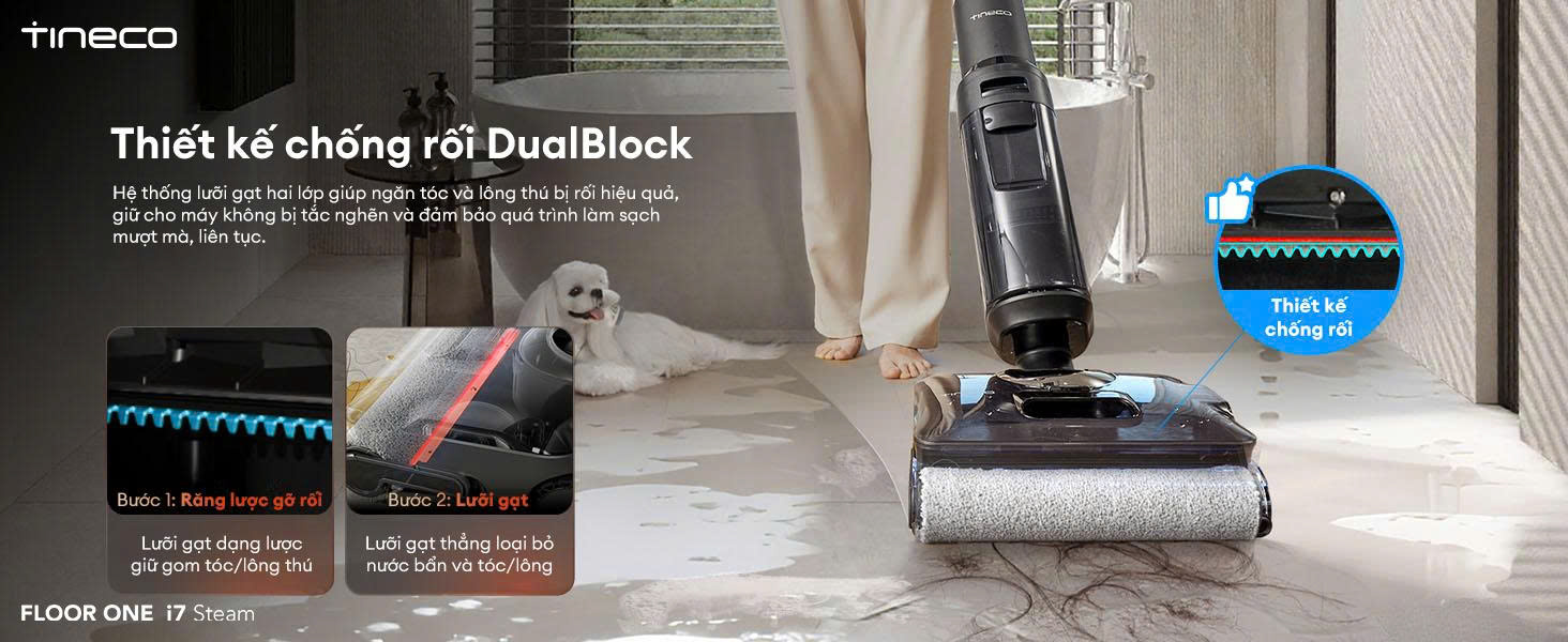 Hệ thống chống rối DualBlock Tineco i7 Steam