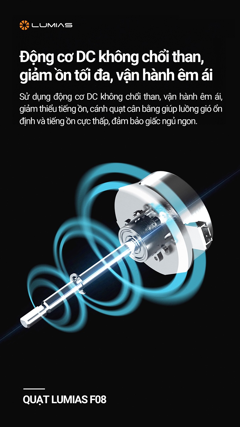 Cánh quạt 7 lá Lumias F08 động cơ DC không chổi than