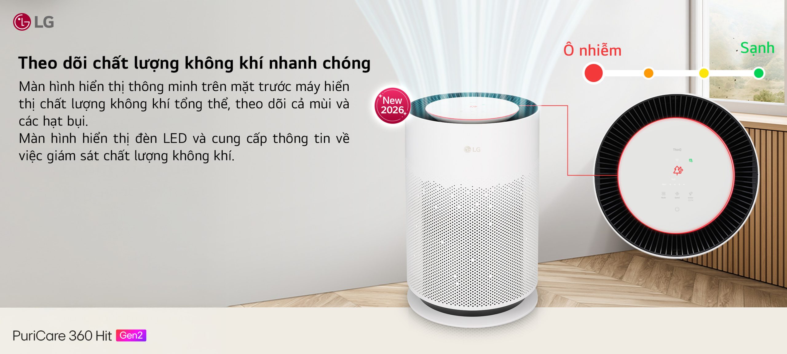 Đèn chỉ báo 4 màu cảm biến PM 1.0 LG AS60GHHG0
