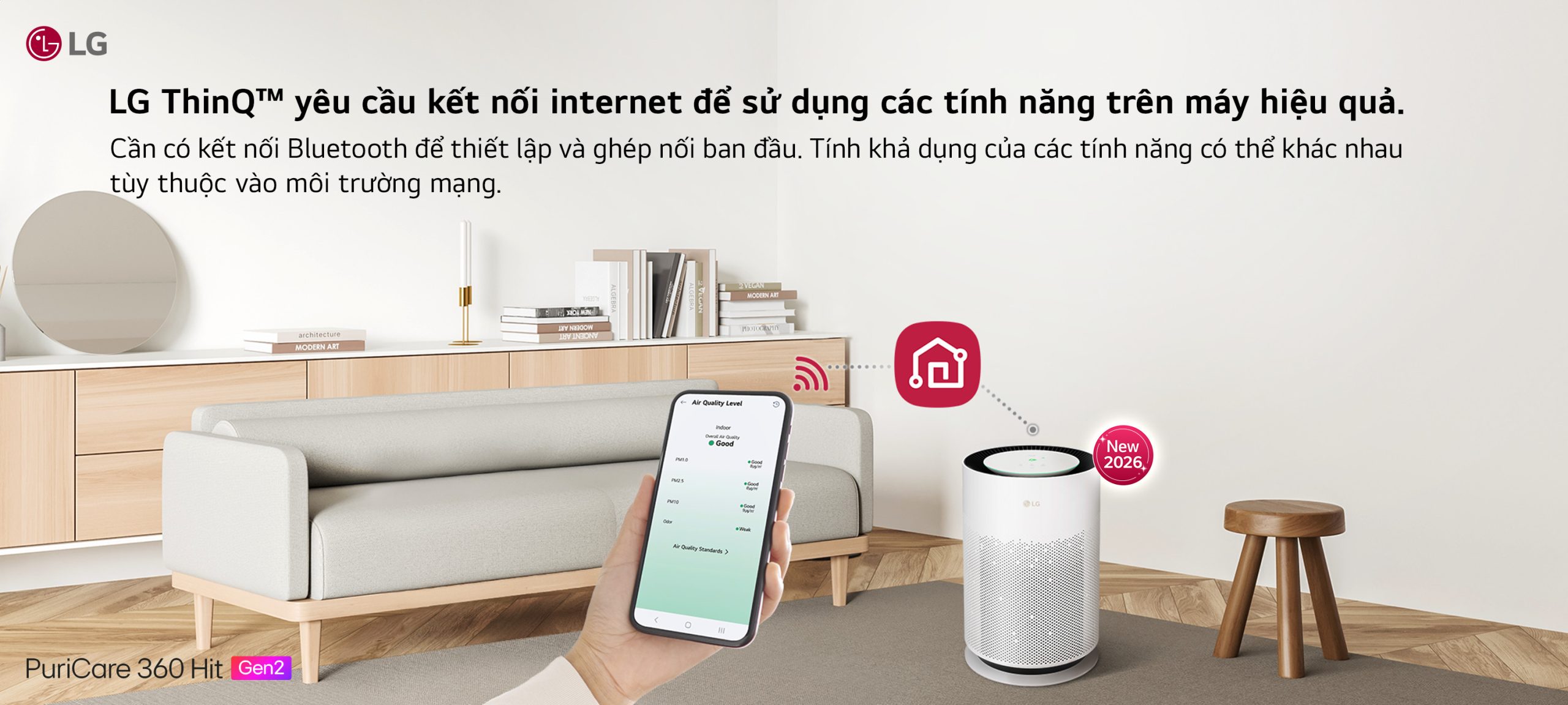 Điều khiển máy lọc không khí LG qua ứng dụng ThinQ