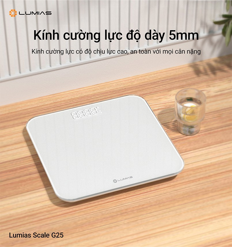 Cân điện tử Lumias Scale G25 mặt kính cường lực