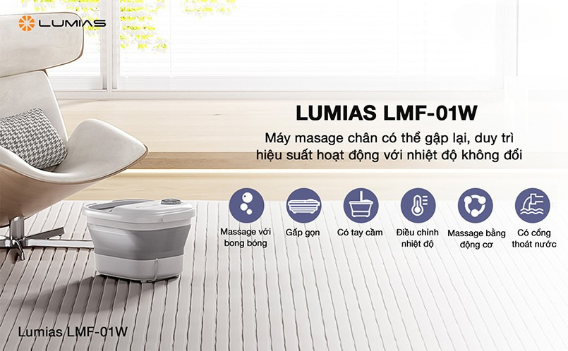 máy massage chân Lumias LMF-01W màu trắng