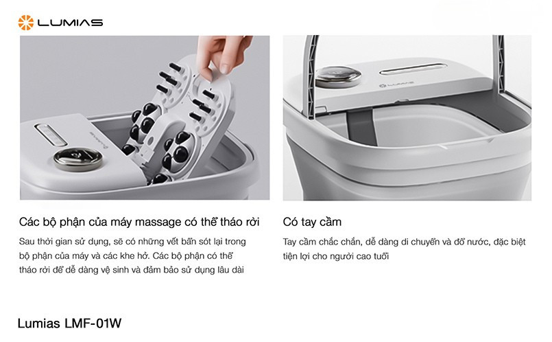 tay cầm máy massage chân LMF-01W tiện lợi