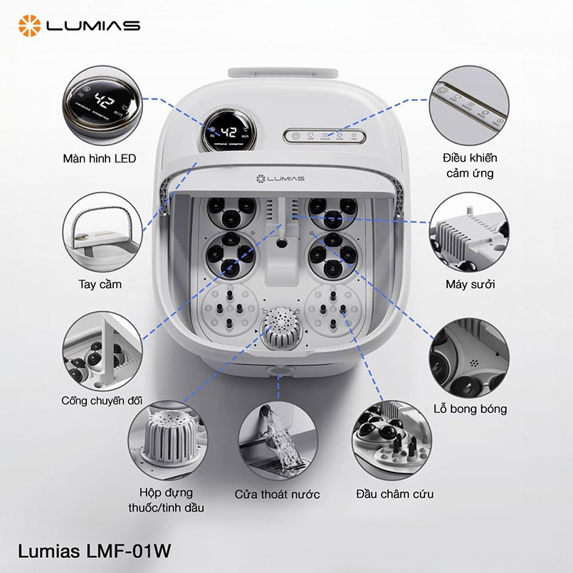 thiết kế tháo rời máy massage chân Lumias