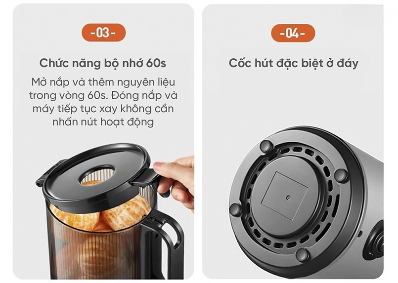 miệng ép rộng 130mm máy ép chậm Lumias SJ10B